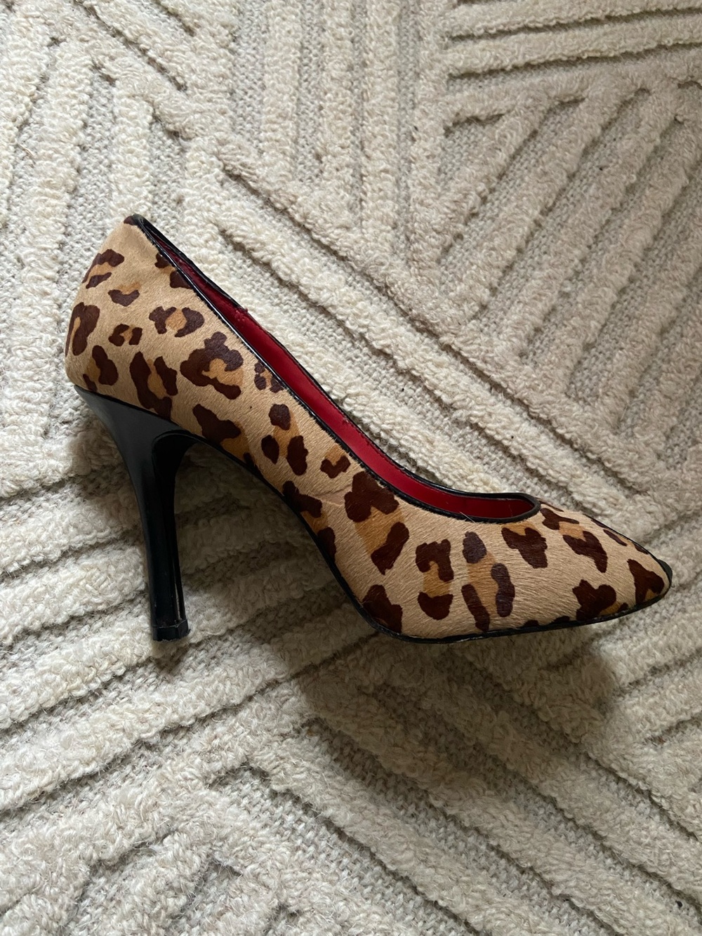 Charles by Charles David Leopard Peep-Toe Pumps in Tan and Black